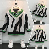 Toddler Boys Sweater Boy's Pullover Spring and Autumn Fake Two-Piece Knitted Sweaters