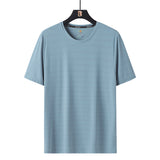 Men Short Sleeve T-Shirt Loose plus Size Ice Silk T-shirt
