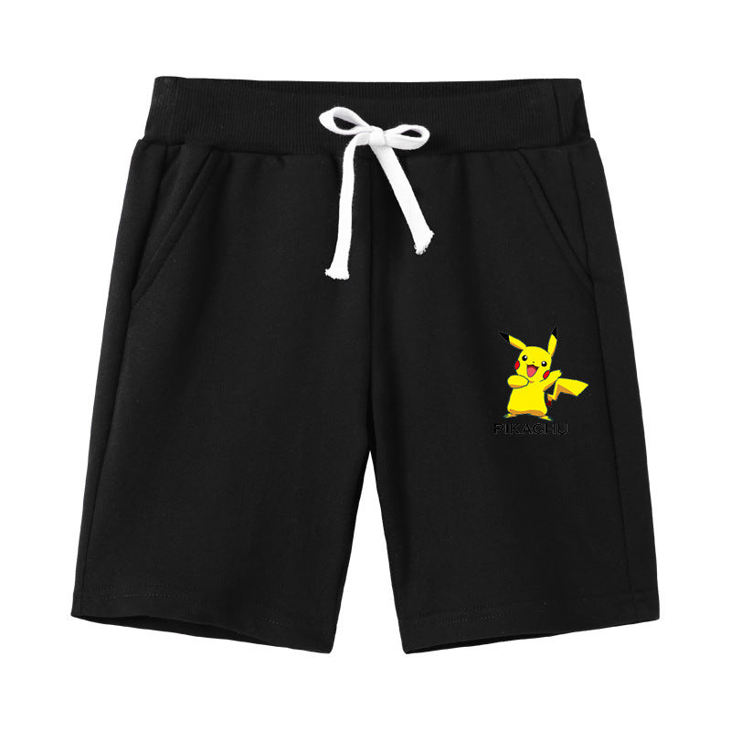 Children Pokemon Pikachu Shorts Cropped Pants Pikachu Cotton