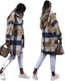 Beth Dutton Outfits Autumn and Winter Women's Checked Woolen Coat Coat
