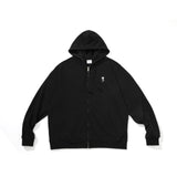 Black Rose Hoodie Philtrum Rose Embroidery Cardigan Hoodie