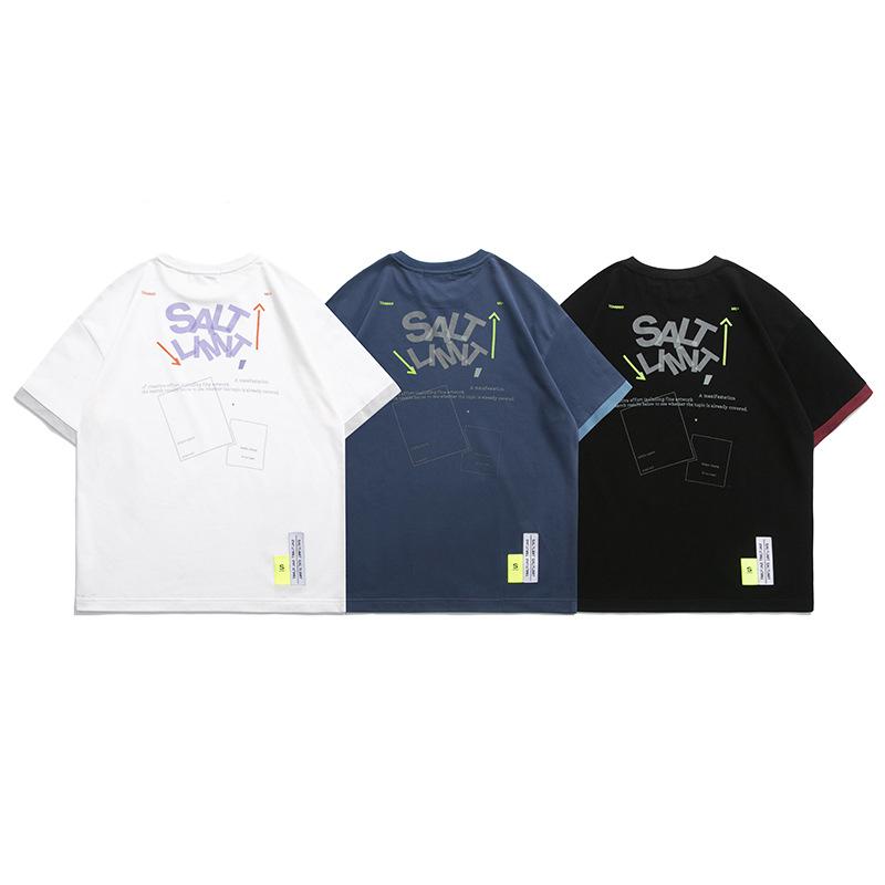 Men T Shirt Summer Casual Tops Men's Clothes Summer Wear Vintage Men's round Neck Short Sleeve Casual Loose Letter Printed T-shirt