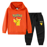 Children Pokemon Pikachu Hoodie & Pant Set Sweater Trousers Two-Piece Baby Cotton Suit
