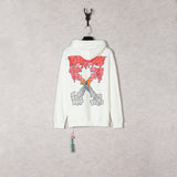 Drippy Hoodies Ow Fall/Winter Hoodie Dissolved Red Arrow Water Drop Printed Hoodie