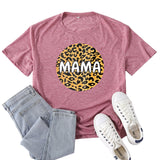 Boy Mama T Shirt Leopard Mama Pattern Printed T-shirt