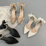 Nude Block Heel Sandals French High Heels