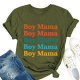 Boy Mama T Shirts Mother's Day Short Sleeve T-shirt