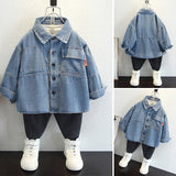 Toddler Boys Sweater Children's Clothing Boys Autumn Clothing Denim Shirt