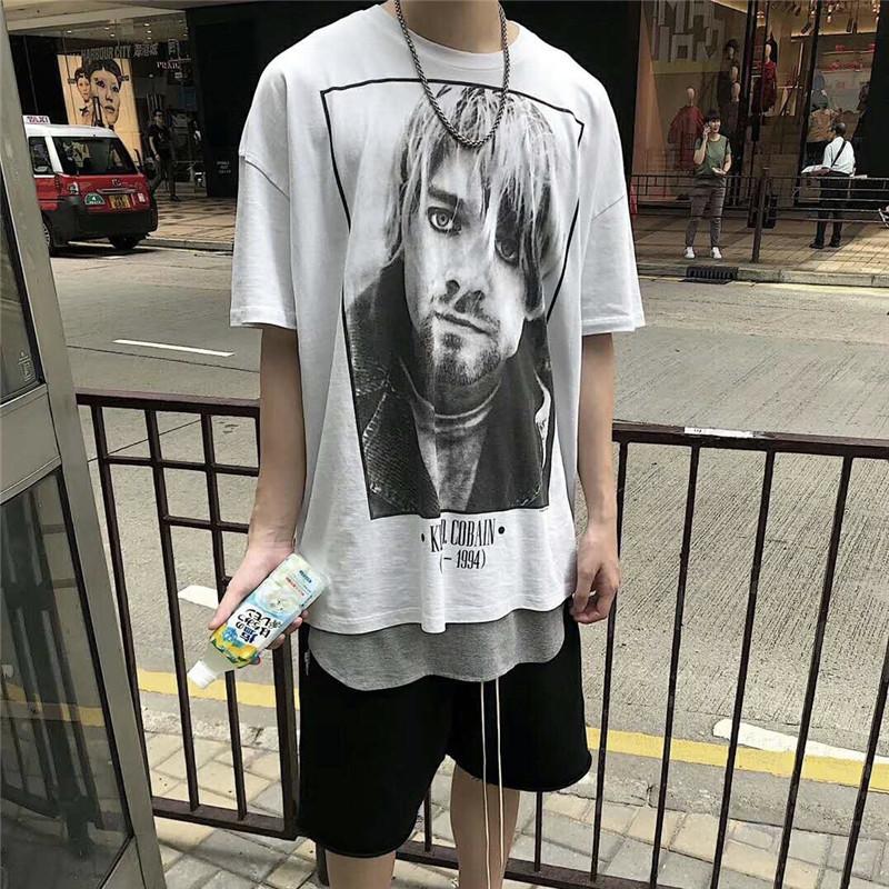 Fog Essentials Tshirts Fear Of God Rock Character Printed Fog Loose Male and Female Couple Short Sleeve T-shirt
