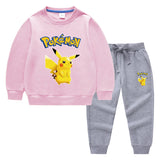 Children Pokemon Pikachu Hoodie & Pant Set Two-Piece Baby Cotton Sweater Set