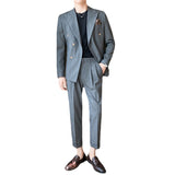 Double Brewed Seersucker Suit Spring Men's Suit Striped Suit