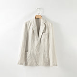 Men Linen Suits Spring Linen Suit Loose Linen Cardigan