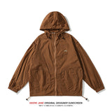 Men Sun Protection Clothing Simple Hooded Lightweight Breathable Sun Protection Clothing Men and Women Loose Casual