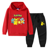 Children Pokemon Pikachu Hoodie & Pant Set Sweater Suit Cotton Trendy