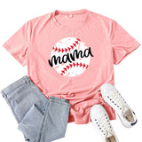 Boy Mama T Shirts Baseball Mama Pattern Printed T-shirt