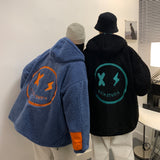 Men's Autumn Winter Coat Embroidered Contrast Color Couple Cotton-Padded Clothes