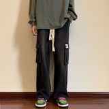 Men Cargo Pants Retro Loose Casual Wide Leg Pants