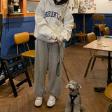 Harvard Sweatshirt Retro Alphabet Hooded Fleece Lined Sweater