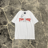 Thrasher T Shirt Summer Flame Skateboard Villain Hip Hop Printed Loose T-shirt