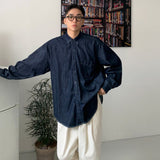 Denim Shirts Men's Spring and Autumn Loose Long Sleeve Shirt Coat