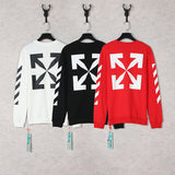 Off White Long Sleeve Round Neck Sweater Autumn And Winter Mona Lisa Pattern Crew Neck Pullover Sweatshirt