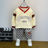 Toddler Boys Sweater Children 'S Sweater Western Style V-neck Spring And Autumn