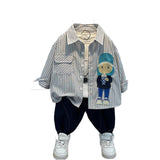 Toddler Boys Sweater Boys' Long-Sleeved Shirt Spring And Autumn Cartoon Pattern