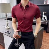 Men Shirts Men's Business Shirt Solid Color Workwear Shirt