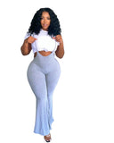 Women Plus Size Pants Fashion Casual Solid Color Suspender Pants