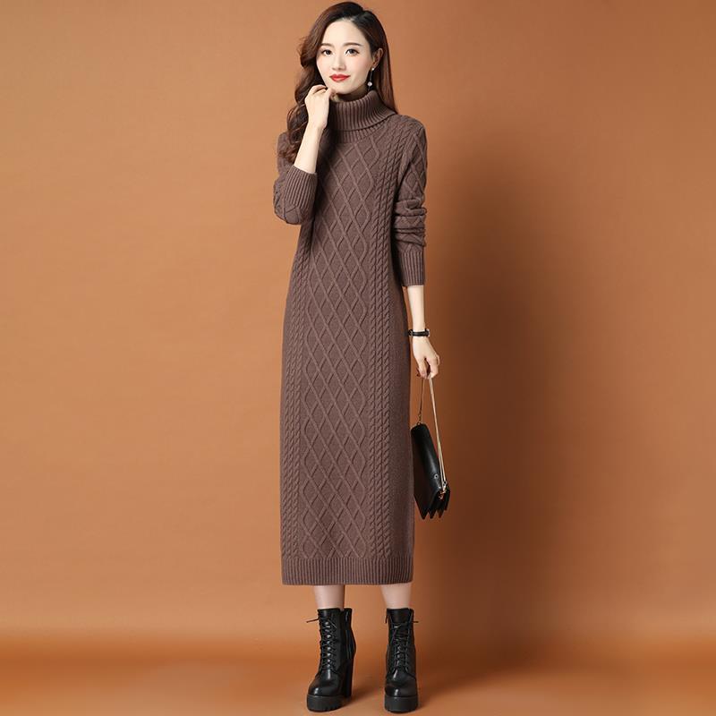 Work Dresses for Girls Autumn and Winter New Coat Knitted Dress for Women