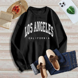 Diana Harvard Sweatshirt Los Angeles Printed Drop Shoulder round Neck Sweatshirt Long Sleeve T-shirt