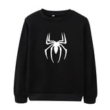 Men Spider Hoodie Crew Neck Sweater Fleece Spider-Man Print