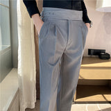 Men Trousers Slim-Fit Gentleman Straight Casual Pants Men