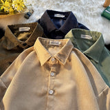 Corduroy Patch Jacket Long Sleeve Corduroy Shirt Loose Casual Jacket