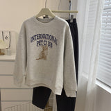 Diana Harvard Sweatshirt Cartoon Vintage Fleece-Lined Casual Sweatshirt