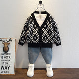 Toddler Boys Sweater Boys' Cardigan Knitted Sweater Spring