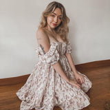 Women Summer Dresses Midi Dress Summer Puff Sleeve Short Skirt Dress
