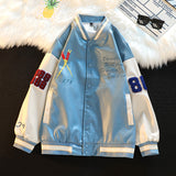 Corduroy Patch Jacket Corduroy Baseball Uniform Jacket Loose