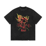 Present T Shirt Rose Skull Rock Band Distressed T-shirt Men