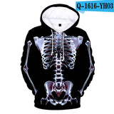 Skeleton Hoodie X-Ray Perspective Bone 3D Digital Printed Hoodie