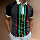 Polo Shirts Casual Short Khaki Stripe Summer Daily T-shirt
