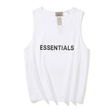 Fog Essentials Vest Fog Double Line Essentials Letter Vest T-shirt Men's and Women's Fear Of God Loose Fashion Brand Waistcoat