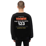 Rrr123 Sweatshirt Retro Graffiti Printing Loose round Neck Fleece-Lined Sweater