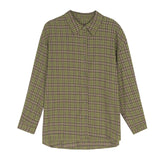 Beth Dutton Outfits Vintage Long Sleeve Plaid Shirt Autumn and Winter Loose Outerwear Shirt Coat