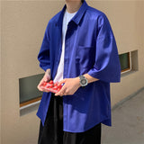 Men Shirts Retro Summer Short-Sleeved Top