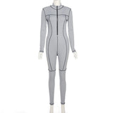 Fall Lapels High Waist Hip Lift Tight Sports Jumpsuit for Women