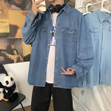 Denim Shirts Men's Loose Shirt Coat