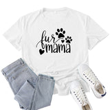 Boy Mama T Shirts Fur Mama Letter Print T-shirt