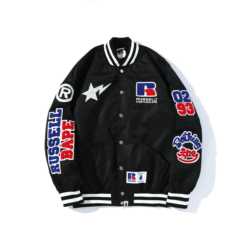 BAPE Varsity Jacket Embroidered Jacket Men's Casual Jacket