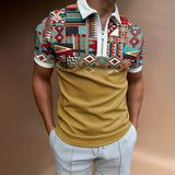 Polo Shirts Spring/Summer Polo Shirt Plaid for Men T-shirt Top